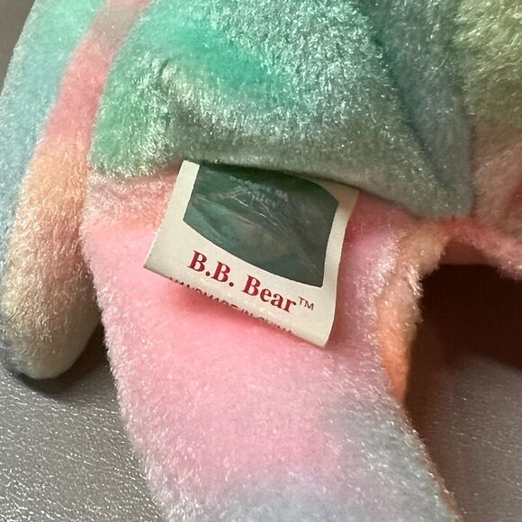 TY Beanie Baby "B.B. Bear " From 1999 & Display Case, Tag Cover, Error - Picture 9 of 10
